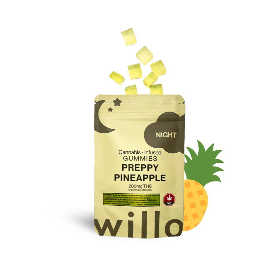 Willo 200mg THC Gummies - Preppy Pineapple (Night)